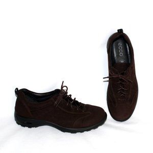 ECCO Suede Leather Oxford Women's 7/7.5 or 38 Hiking Walking Shoes